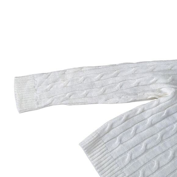 NWT Cotton Emporium Girls  Ivory Cable Knit Long Sleeve Sweater Large - Picture 5 of 7